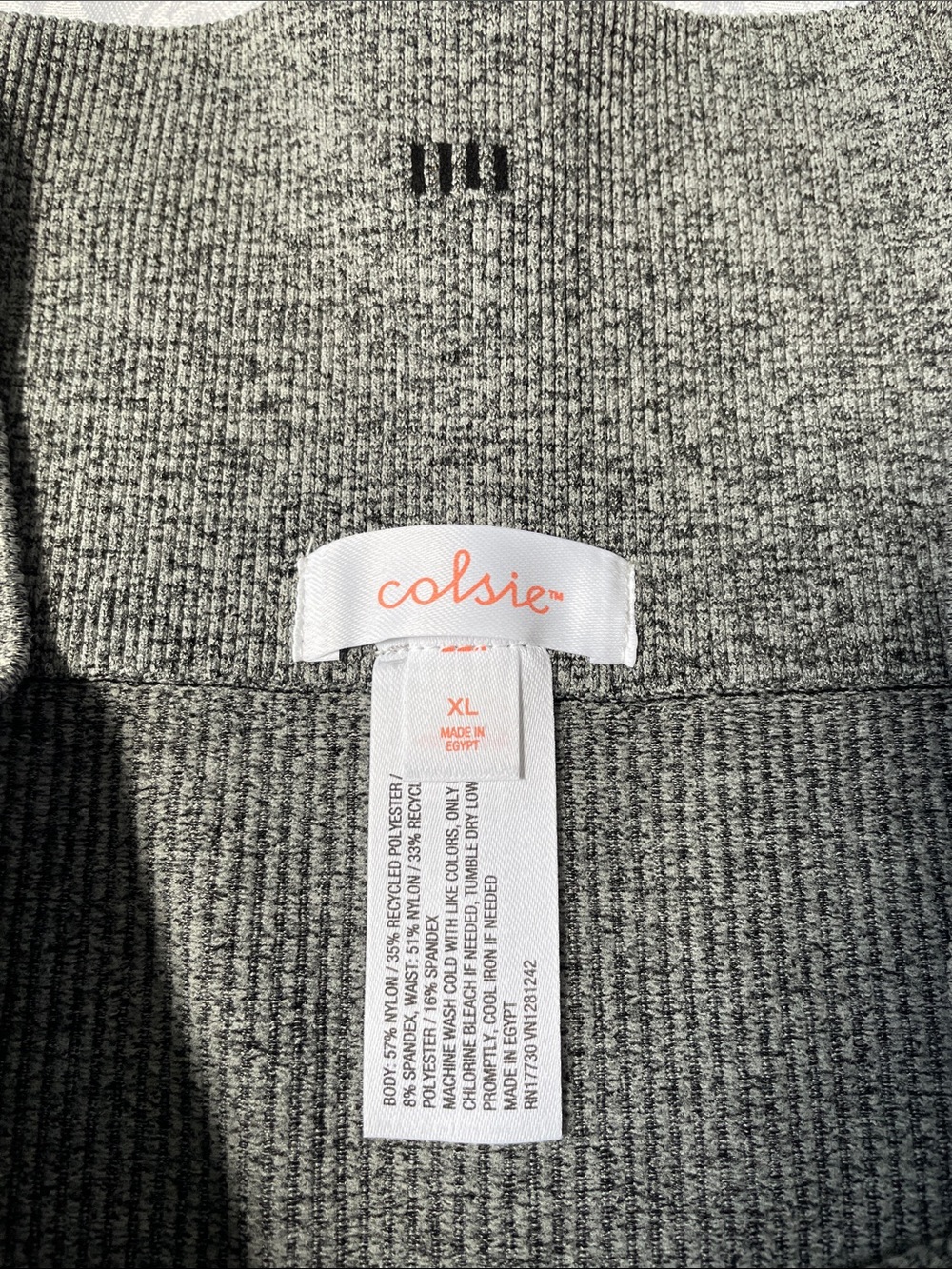 NWT Colsie Womens Ribbed Knit Bike Shorts in Charcoal Gray.  Size XL. - Picture 4 of 5